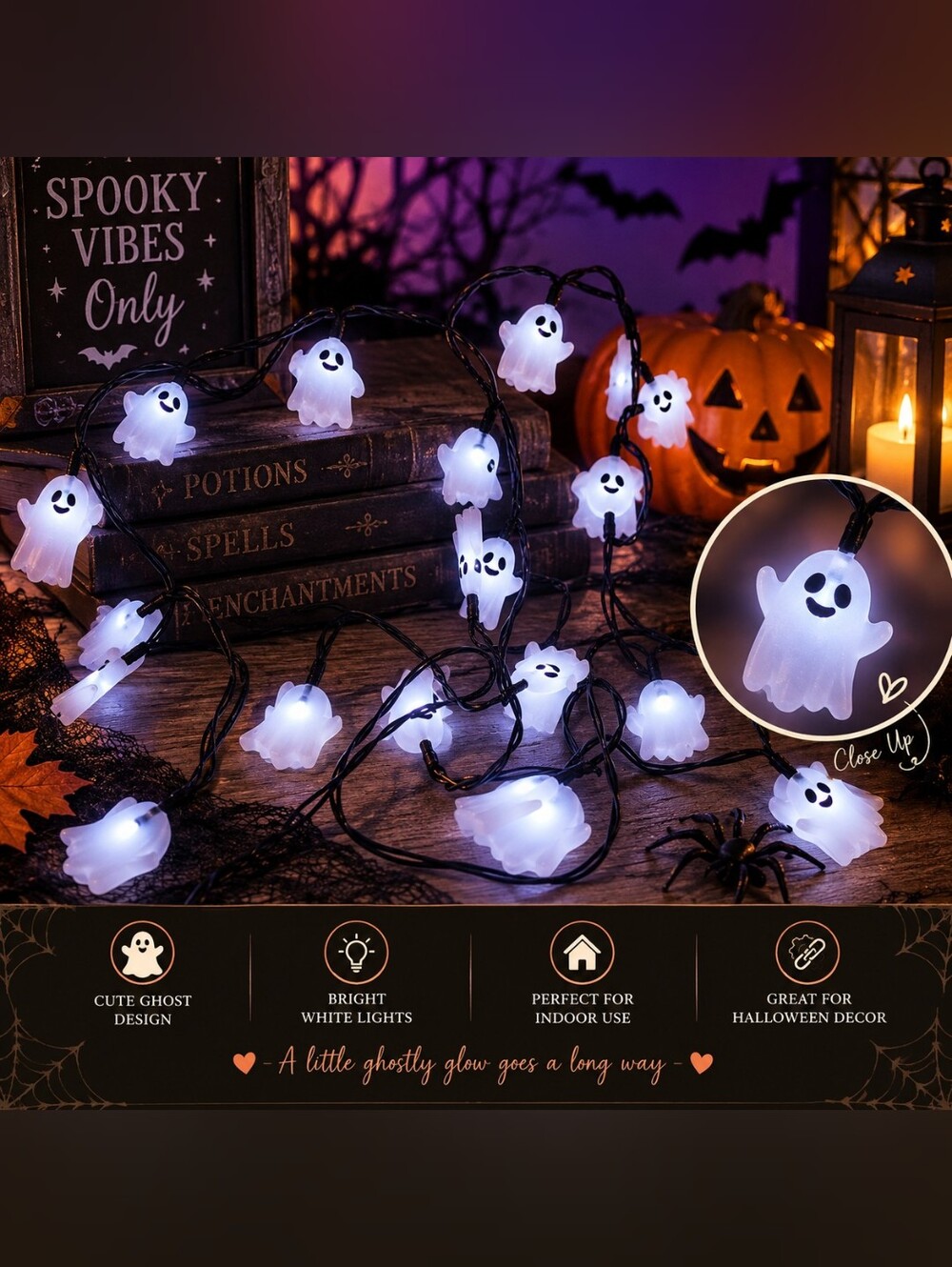 Halloween Ghost String Lights